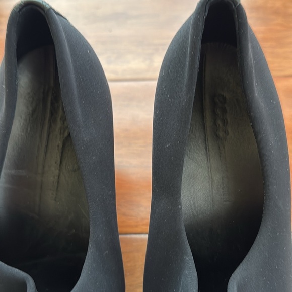 Ecco Shape 55 Plateau Black Fabric Women’s Size 39 Ankle Heel 268053 $150 - Picture 3 of 6